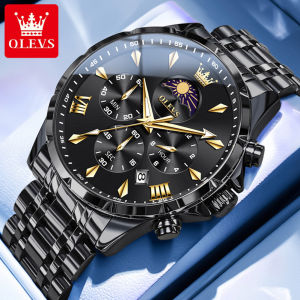 OLEVS Watch For Mens Waterproof Original Quartz Stainless Steel Strap Casual Fashion Watches Calendar Luminous Chronograph Mens Watch