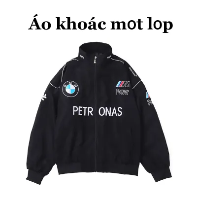 BMW Áo Khoác Đua Thêu Cao CấpÁo Khoác Thể Thao Xe Máy Chống GióÁo Khoác Unisex Form Rộng Thời Trang