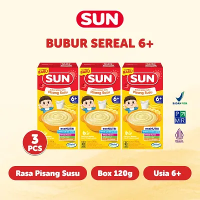 3 PCS - SUN Bubur Bayi 6+ Pisang Susu Ekonomis 120 Gr