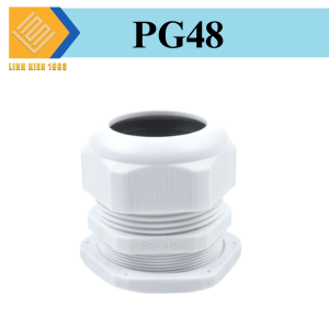 PG48  Đầu Nối Dây Định Tuyến Chống Nước IP68 Nhựa Có Đai Ốc Màu Trắng
