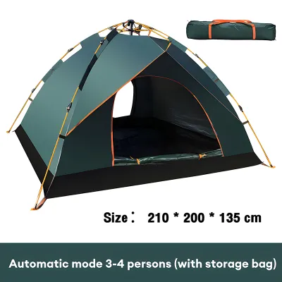 Camping Tent Automatic Outdoor Camping Tent 3-5 Person Waterproof Tourist Camping Tent Automatic Speed Open Foldable Outdoor Camping Tent Hiking Tent Shelter UV Double Door Pop Up Tents 户外野营帐篷