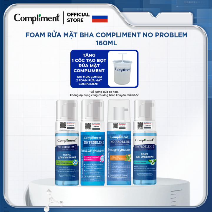 Foam rửa mặt BHA Compliment No Problem làm sạch sâu, giảm viêm & mụn ...