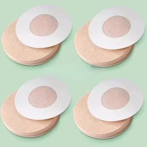 10-50คู่ สติ๊กเกอร์แปะหัวนมแบบใช้แล้วทิ้งสำหรับผู้หญิง / แผ่นแปะยกหน้าอกแบบติดด้วยตนเองระบายอากาศได้ดีแบบไม่ทอสำหรับฤดูร้อน