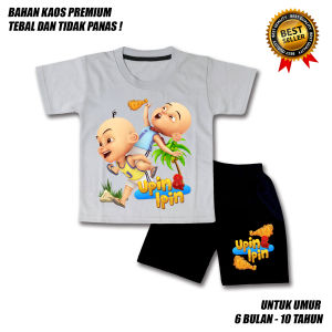 SETELAN ANAK LAKI LAKI UPIN IPIN AYAM GORENG CELANA HITAM BAHAN PREMIUM / SETELAN ANAK LAKI LAKI USIA 0-10 TAHUN / BAJU ANAK LAKI LAKI / SETELAN ANAK LAKI LAKI