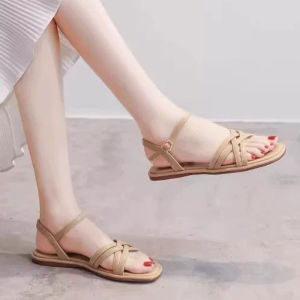 [Free Shipping] Comfortable soft-soled versatile flat womens shoes 2026 summer stylish Roman sandals for women lightweight and suitable for skirts