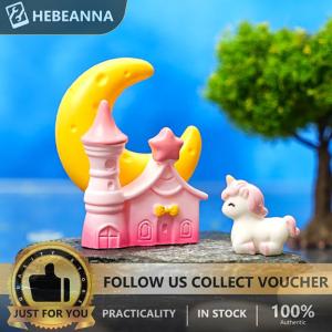 hebeanna 1Pcs Luminous Mini Castle Micro Landscape Ornament Outdoor Glowing Miniature Statue Potted Garden Home Decoration