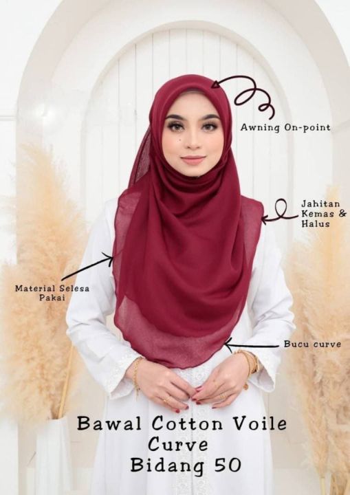 BORONG BAWAL COTTON VOILE END CURVE BIDANG 50 Lazada