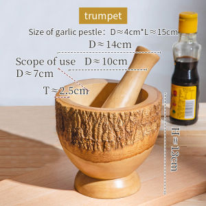 ครกไม้พร้อมสากมะม่วง ติดเปลือก สำหรับตำน้ำพริก ตำกระเทียม ครกทำส้มตำขาย ใช้เปิดร้านทำอาหารยำ ตำผลไม้ ทำอาหารไทย