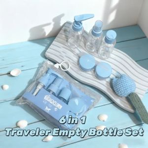 6 in 1 Travel Empty Bottle Set Refillable Bottles Set multiple capacities empty press Dispenser Bottle Gift Giveaways