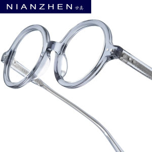 NIANZHEN Acetate Eyeglasses Frame Men New Round Brand Design Glasses Women Retro Vintage Eyewear Japanese Spectacles 88018