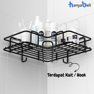HBM Rak Sudut Kamar Mandi Gantung Tempel Dinding Keramik Rak Dapur Besi Serbaguna