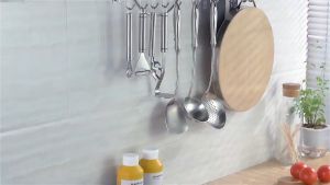 304 Stainless Steel Punch Free Kitchen Hook Rack Hanging Rod Wall Mounted Utensil Storage Organizer