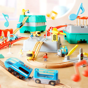 Mideer Train Track Building Blocks with Sensor Sound - Urban Adventure