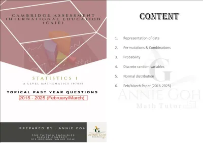 A Level MATHEMATICS 9709 Topical Question Papers By ANNIE GOH ( P1P3S1M1 )