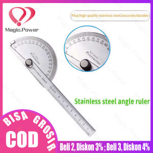 Busur 180 derajat penggaris combi stainless protactor alat ukur sudut