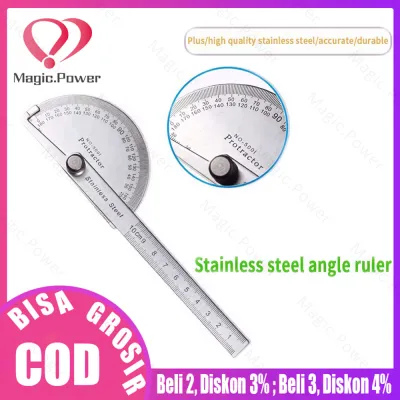 Busur 180 derajat penggaris combi stainless protactor alat ukur sudut