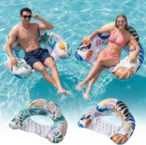 OKSUWATER 2 Pack Pool Floats Pool Floaties for Adults Multicolor