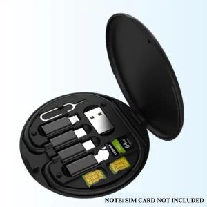 Portable Cable Clips Round with Card Pick-up Pin PD Type C Micro for iPhone Data Cable USB Set Storage Box 480Mbps 60W Cables Set Holder