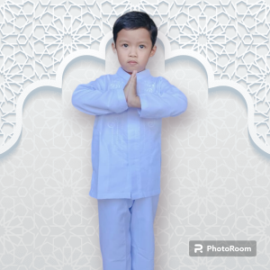 Setelan Baju Koko Anak Putih Bordir Umur 4- 9 Tahun / Setelan Koko Anak / Setelan Baju Koko