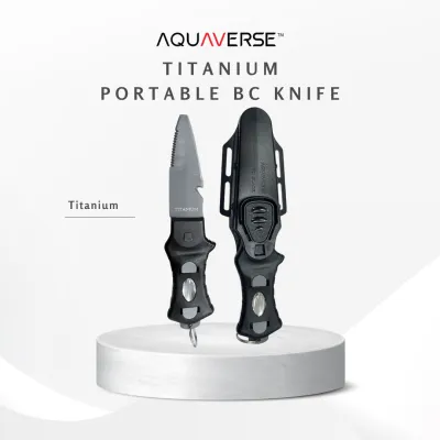 AQUAVERSE BC KNIFE DIVE KNIFE TITANIUM/STANLESS STEEL 304 for Scuba Diving