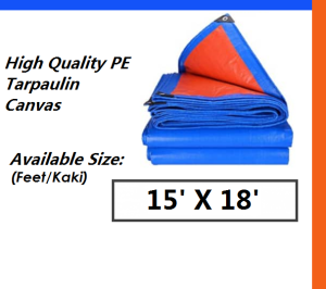Blue Orange Tarpaulin Canvas Flysheet Groundsheet Waterproof Canopy Camping Cover