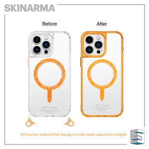 SKINARMA Saido Mag-Charge Case for iPhone 15 / 15 Pro / 15 Pro Max Clear Smoke Blue Sunburst