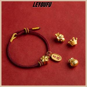 LEYOUFU Hand Woven Size Adjustable DIY Red String Bracelets Adult Child Vintage Lucky Rope Bangles Gift