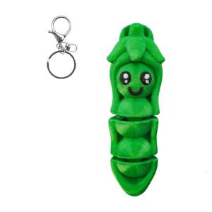 User Friendly 3D Printed Moving Pea Pod Keychain Plastic Cartoon Key Holder Car Accessory Keychain For Kids Adults