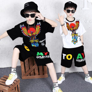ชุดเซ็ตเด็กชาย ชุดเซ็ต 2 ชิ้น เสื้อผ้าเด็กผู้ชาย ชุดฮิปฮอป ชุดเด็กโต ชูดเซ็ต 4-12