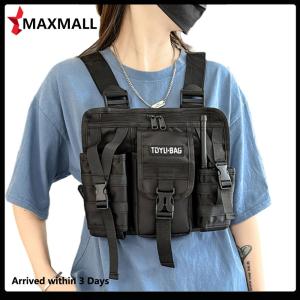 Casual Vest Bags Oxford Cloth Molle Chest Packs Adjustable Multiple Pockets Lightweight for Outdoor Camping Supplies