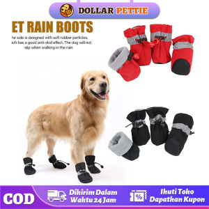 【Ready】4pcs Sepatu Boots Kucing Anjing Anti Slip Cat Dog Pet Shoes Kain Ikat | Sepatu Boot Anti Basah Untuk Anjing dan Kucing | Sepatu Hewan Anti Slip