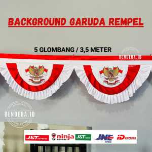 BENDERA BACKGROUND GARUDA REMPEL 10 GLOMBANG 7 METER