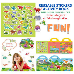 Reusable Stickers Activity Book For Kids Early Learning Educational Toys For Toddlers Buku Stiker Kanak-Kanak