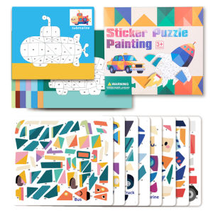 Childrens Handmade Geometric Puzzle Art Kindergarten Creative Educational DIY Sticker Toy