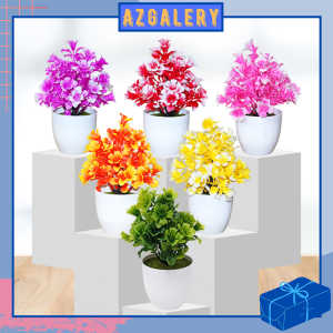 Azgalery PBP27 / Pot Bunga Plastik Artifisial Tanaman Palsu Hias Bunga Lonceng Dekorasi Rumah / COD