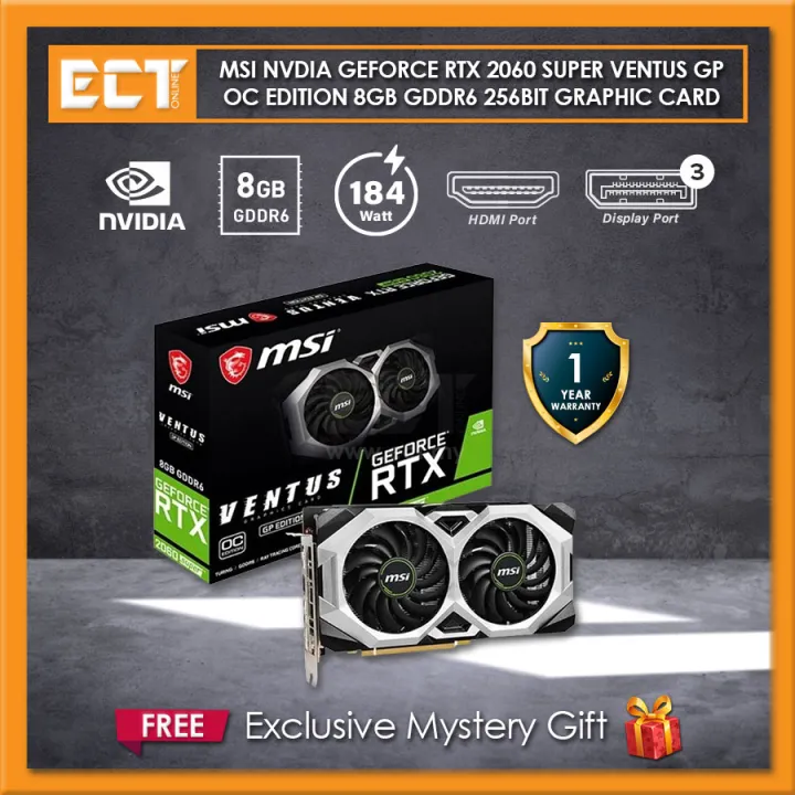 MSI NVDIA GeForce RTX 2060 Super Ventus GP OC Edition 8GB GDDR6 256Bit Graphic Card (HDMI, DPx3)