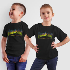 Kaos Anak Thrshr Magazine Ash Grey Distro Anak Cotton Combed Sablon Plastisol