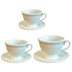 Luxury Miniature Coffee Cup Set With Saucers Simulation Coffee Cup Teaset For Doll House Scene And Creative Display 3Pcs
