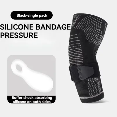 INOXTO Silicone Compression Elbow Pads Elbow Protection Anti-slip Elbow Protection Pads Adjustable Elbow Support Men Women