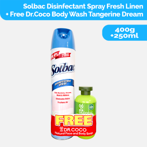 Solbac Fresh Linen 400G with Free Dr.Coco Body Wash Tangerine 250Ml