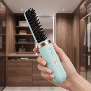 PHANT 3.7V 2000mAh Wireless Hair Straightener Brush Negative Ion Rechargeable Straightening Curling Iron Mini Anti-Scald Hair Styling Comb Women