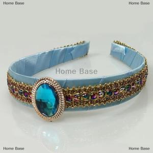 [COD] Home Base Girls Jasmine Blue Headbands Large Children Headwear Arabian Princess Hair Bands For Cosplay Party Hair Accessories