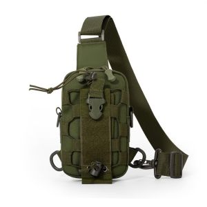SKJK Đa chức năng Túi đeo hông nam bằng nylon Màu đơn sắc có giá đỡ bình nước Túi đeo chéo ngực Công việc Dây đeo có thể điều chỉnh Túi đeo vai đi xe Túi đựng điện thoại