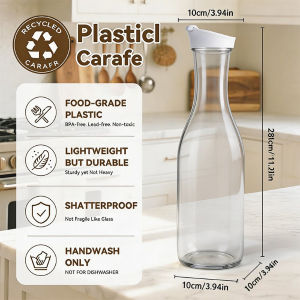 【BUY 1 TAKE 2】1/1.5L Plastic Carafe With White Lid Thickened High-temperature Milk Juice Cup Kettle