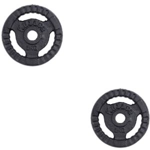 Bộ 2 miếng tạ gang tạ bánh gang 3 lỗ 1kg (đen)