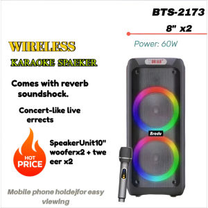BTS-1387 Dual 10 inch Professional karaoke speakers Outdoor Bluetooth Speaker with wireless mic