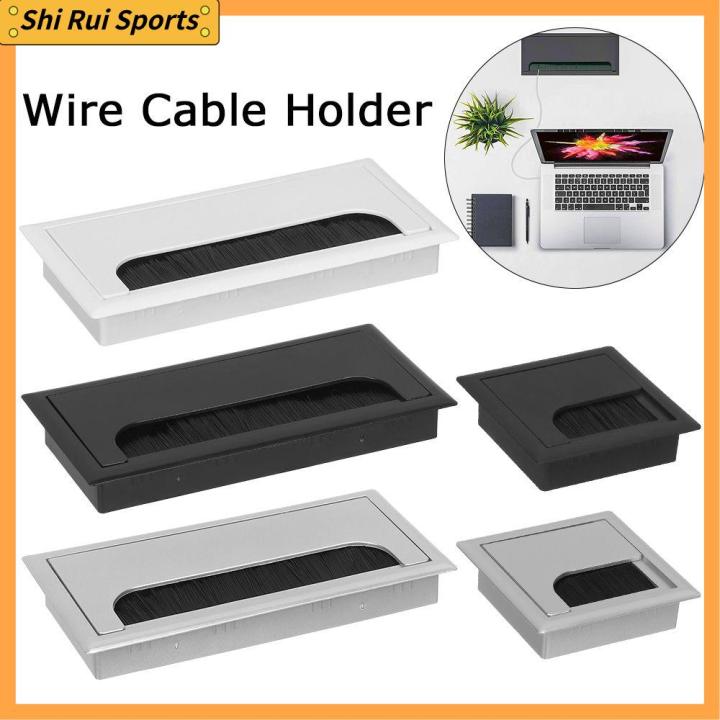 SHIRUI Rectangle Grommet Hole Cover Outlet Port Computer desktop Decor Wire Cable Holder Wire