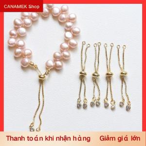 CS Có thể điều chỉnh vòng trượt chuỗi với hạt cao su DIY nối mặt dây chuyền vòng tay trang sức làm vật liệu