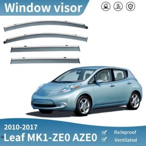 Car Side Windows Visors For Nissan Leaf 2010-2017 MK1-ZE0/AZE0 Deflectors Rain Eyebrow Guards Sun Visor Smoke Sticker