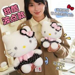 Geniune Sanrio Plush Kawaii Hello Kitty Plush Toy Pink Anime 12/25/33/40cm Cartoon Soft Stuffed Dolls Lolita Dress Creative Doll Surprise Room Decoration Gift for Girl 凯蒂猫玩偶